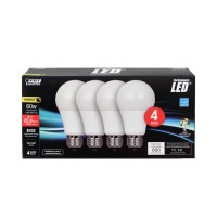 Feit Electric A19 60 Watt Equivalent, Dimmable, Led, Omni, 800 Lumen, 5000K, 4 Pk Pack Of 16