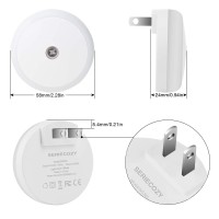 Seriecozy Led Night Light Plug In White Nightlight Dusk To Dawn Sensor Smart Wall Night Light For Bathroom Bedroom Home Kitch