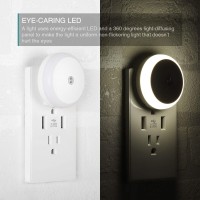 Seriecozy Led Night Light Plug In White Nightlight Dusk To Dawn Sensor Smart Wall Night Light For Bathroom Bedroom Home Kitch