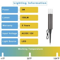 Gardenients Outdoor Landscape Lighting Low Voltage Garden Landscape Lights Pathway Lights Yard Lights Driveway Lights, Aluminum Construction Waterproof 12V 3W 3000K Warm-Yellow Light(4-Pack)