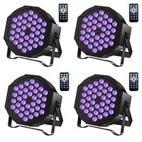 Black Lights U`King 72W Uv Led Blacklight Uplights Par Lights Stage Lights By Dmx And Remote Control For Disco Stage Lighting Wedding Birthday Party (4 Packs)