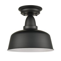 Tengiants Farmhouse Matte Black Ceiling Light Fixture Rustic Barn Intusrial Semi Flush Mount Ceiling Lights For Kitchen Dining R