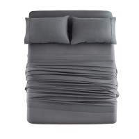 Mohap Bed Sheet Set 3 Piece Bedding Pillowcases Set Double Brushed Microfiber 1800 Soft Bedding Easy Care Twin Gray