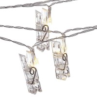 Sterno Home Gl42589 Led Battery-Operated Clip String Lights, 10.5 Feet, Warm White Cord