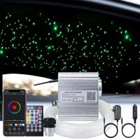 Akepo Upgraded 10W Twinkle+Music Effect+App Control Fiber Optic Lights Kit For Star Ceiling Sky Light Car/Home, Rgbw Light Engine+Optical Fiber Cable 295Pcs Of 9.8Ft/3M(0.03+0.04+0.06In)+28Key Remote