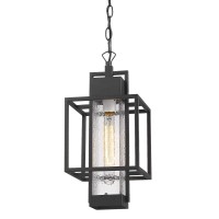 Osimir Outdoor Pendant Light Fixture, 1 Light Exterior Hanging Lantern Porch Light, 14