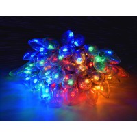 Christmas Lights 50Led Clear C7 Christmas String Lights Battery Operated Cute Party Bedroom Garden Decorations Ornaments Supplies, Indoor Outdoor D�Cor