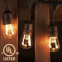 Addlon 96 Ft (2X48Ft) Outdoor String Lights Commercial Grade Strand 36 Edison Vintage Bulbs 30 Hanging Sockets, Etl Listed Decorative Christmas Lights For Patio Garden