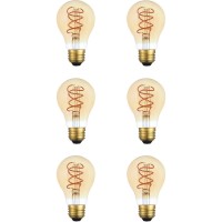 Led Decorative Helix Vertical 2000K Nostalgic Filament 6 Watts 300 Lumens Amber Tint A19 Light Bulb