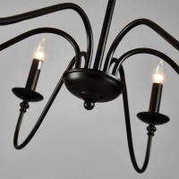 Saint Mossi Antique Painted Black Chandelier Lighting,6 Lights,Rustic Vintage Farmhouse Pendant Lighting In Industrial Country Style,H16 X D33 With Adjustable Chain