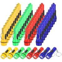 48 Pieces Mini Flashlight Keychain Bulk Assorted Colors Lightweight Portable Toy Led Flashlight For Hiking Camping Party Favors