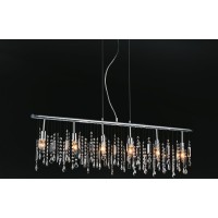 6 Light Down Chandelier With Chrome Finish