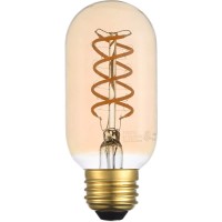 Led Decorative Helix Vertical 2000K Nostaligic Filament 6 Watts 300 Lumens Amber Tint T14 Light Bulb