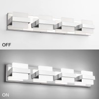 Solfart Bathroom Light Fixtures 4Light Led Bathroom Vanity Lights Over Mirror Dimmable Modern Bathroom Lighting Chrome 4Li