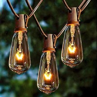 Afirst Outdoor String Lights 20Ft With 22 Edison Bulbs Vintage Bistro Lights Waterproof St40 String Lights For Patio Backyard Party Wedding-Brown Cord