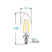 Luxrite 4W Vintage Candelabra Led Bulbs Dimmable, 400 Lumens, 3000K Soft White, Led Chandelier Light Bulbs 40W Equivalent, Clear Glass, Filament Led Candle Bulb, Ul Listed, E12 Base (6 Pack)