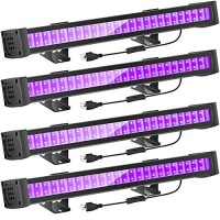 Faishilan 4 Pack Uv Led Black Light, 24W Blacklight Bar With 5Ft Us Plug & Switch, Glow In The Dark Party Supplies For Stage Lighting, Halloween, Body Paint, Fluorescent Poster