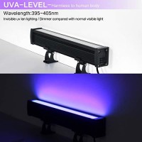 Faishilan 4 Pack Uv Led Black Light, 24W Blacklight Bar With 5Ft Us Plug & Switch, Glow In The Dark Party Supplies For Stage Lighting, Halloween, Body Paint, Fluorescent Poster