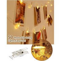 Photo Clip String Lights With Remote 33Ft 100 Led Battery Operated String Lights Waterproof Copper Wire Starry Lights With 50