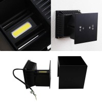 Passica Outdoor Led Wall Light Porch Sconce 20W Black Modern Waterproof Up And Down Adjust White Light 4000K Hallway Wall Lamp