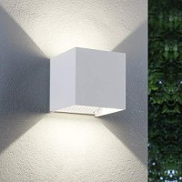 Passica Cube Outdoor Led Wall Light 4.7'' Aluminum 20W Waterproof Porch Black Metal Matte Wall Sconce White Light