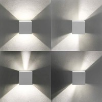 Passica Cube Outdoor Led Wall Light 4.7'' Aluminum 20W Waterproof Porch Black Metal Matte Wall Sconce White Light