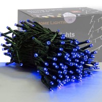 Home Lighting 66Ft Christmas Decorative Mini Lights, 200 Led Green Wire Fairy Starry String Lights Plug In, 8 Lighting Modes, For Indoor Outdoor Xmas Tree Wedding Party Decoration (Blue)