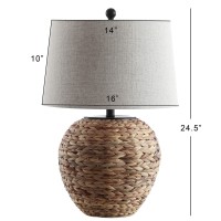 Jonathan Y Jyl6501A Alaro 245 Banana Leaf Basket Led Table Lamp Coastal Cottage Industrial Bedside Desk Nightstand For Bedroo