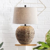 Jonathan Y Jyl6501A Alaro 245 Banana Leaf Basket Led Table Lamp Coastal Cottage Industrial Bedside Desk Nightstand For Bedroo