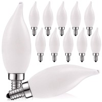 Luxrite 4W Frosted Candelabra Led Bulbs Dimmable, 2700K Warm White, 360 Lumens, E12 Led Bulb 40W Equivalent, Flame Tip Glass, Led Candle Light Bulbs, Ul Listed (12 Pack)