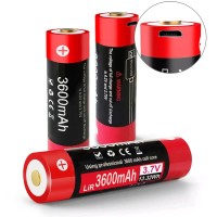 Snsyiy 37V Button Top Batteries Usb Rechargeable Battery 3600Mah For Klarus Flashlight (Xt11X, Xt11Gt, Xt30R) (2-Pack)