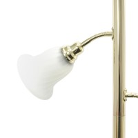 3 Light Floor Lamp With Scalloped Glass Shades, Gold