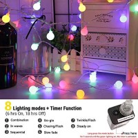 Lyhope Globe String Lights, 100 Led 33Ft Pastel Lights 8 Lighting Modes With Timer, Ul Listed 30V Low Voltage Decorative String Lights For Easter, Patio, Garden, Indoor Decorations (Multi-Color)