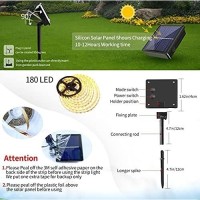 Loguide Outdoor Solar Led Strip Lights,2022 Upgrade Cuttable Rope Lights -8 Modes 180 Led,Solar Powered Flexible Waterproof String Lights Warm White- Garden/Home/Patio/Courtyard