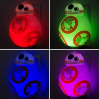 Star Wars Bb-8 Led Night Light, Color Changing, Collector'S Edition, Dusk-To-Dawn Sensor, Plug-In, Disney, Galaxy, Ideal For Bedroom, Bathroom, Nursery, Hallway, 43429