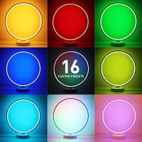 Suny Smart Circle Table Lamp, 40+ Lighting Effect Modes Rgbw Gaming Light Dimmable Led Bedside Lamp Compatible With Alexa & Google Assistant, Modern Bedroom Nightstand Lamps W/Remote & App Control