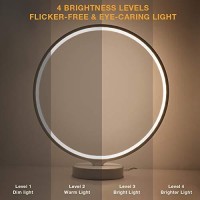 Suny Smart Circle Table Lamp, 40+ Lighting Effect Modes Rgbw Gaming Light Dimmable Led Bedside Lamp Compatible With Alexa & Google Assistant, Modern Bedroom Nightstand Lamps W/Remote & App Control