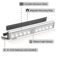 Hokoiln Motion Sensor Closet Lights 10 Led Motion Sensor Lights Stickon Anywhere Battery Operated Night Light Bar Safe Light