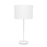 Simple Designs Lt2040Wow 23 Standard Metal Stick Lamp With Round Base And Drum Fabric Shade For Home Dacor Bedroom Office Do