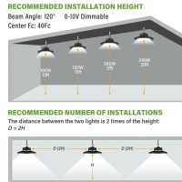 Bft Led High Bay Light 240W Ufo 5000K 36 000Lm 110V Dimmable 1000W Hidhps Replacement Ul 5Foot Cable Ip65 Hook Mount Shop Li