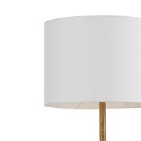 Globe Electric Novogratz X 67225 65 Floor Lamp, 2-Tone Wood Toned Base, White Fabric Shade, Socket Rotary Switch, Living Room Dacor, Reading Light, Home Essentials, Bedroom, Office Accessories