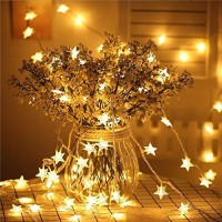 Anjaylia 20 Led Star String Lights 10 Ft Fairy Christmas Lights Battery Operated For Indoor & Outdoor, Party, Wedding And Holiday Decorations Warm White