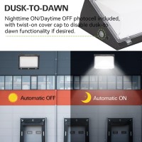 Hykolity 120W Led Wall Pack Light With Dusktodawn Sensor 16200Lm 5000K Daylight Commercial Security Lighting 750W Mh Equivalen