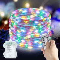 Anjaylia 2 Pack 100Led 33Ft Fairy Lights Battery Operated, Waterproof Multi Color Twinkle String Lights With Remote Control Timer For Room Wedding Garden Party