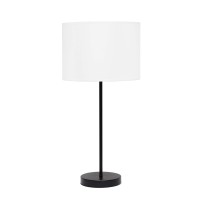 Simple Designs Lt2040Baw 23 Standard Metal Stick Lamp With Round Base And Drum Fabric Shade For Home Dacor Bedroom Office Do