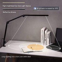 Amazlit Desk Lamp With Clamp, Eye-Care Swing Arm Desk Lamp, Stepless Dimming & Adjustable Color Temperature Modern Architect Lamp With Memory & Timing Function For Study, Work, Home, Office, 12W