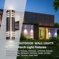 Outdoor Wall Sconce,Cylinder Porch Wall Light With Stainless Steel 304 And Toughened Glass,Waterproof Up Down Light For Garden Patio Bedroom Living Room (Silver,13