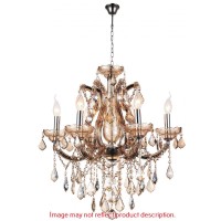 6 Light Up Chandelier With Chrome Finish