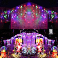 Toodour Christmas Icicle Lights Outdoor, 360 Led 29.5Ft 8 Modes Fairy Icicle String Lights With 60 Drops, Led Christmas Twinkle Lights For Holiday, Party, Wedding, Christmas Decorations (Multicolor)