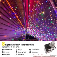 Toodour Christmas Icicle Lights Outdoor, 360 Led 29.5Ft 8 Modes Fairy Icicle String Lights With 60 Drops, Led Christmas Twinkle Lights For Holiday, Party, Wedding, Christmas Decorations (Multicolor)